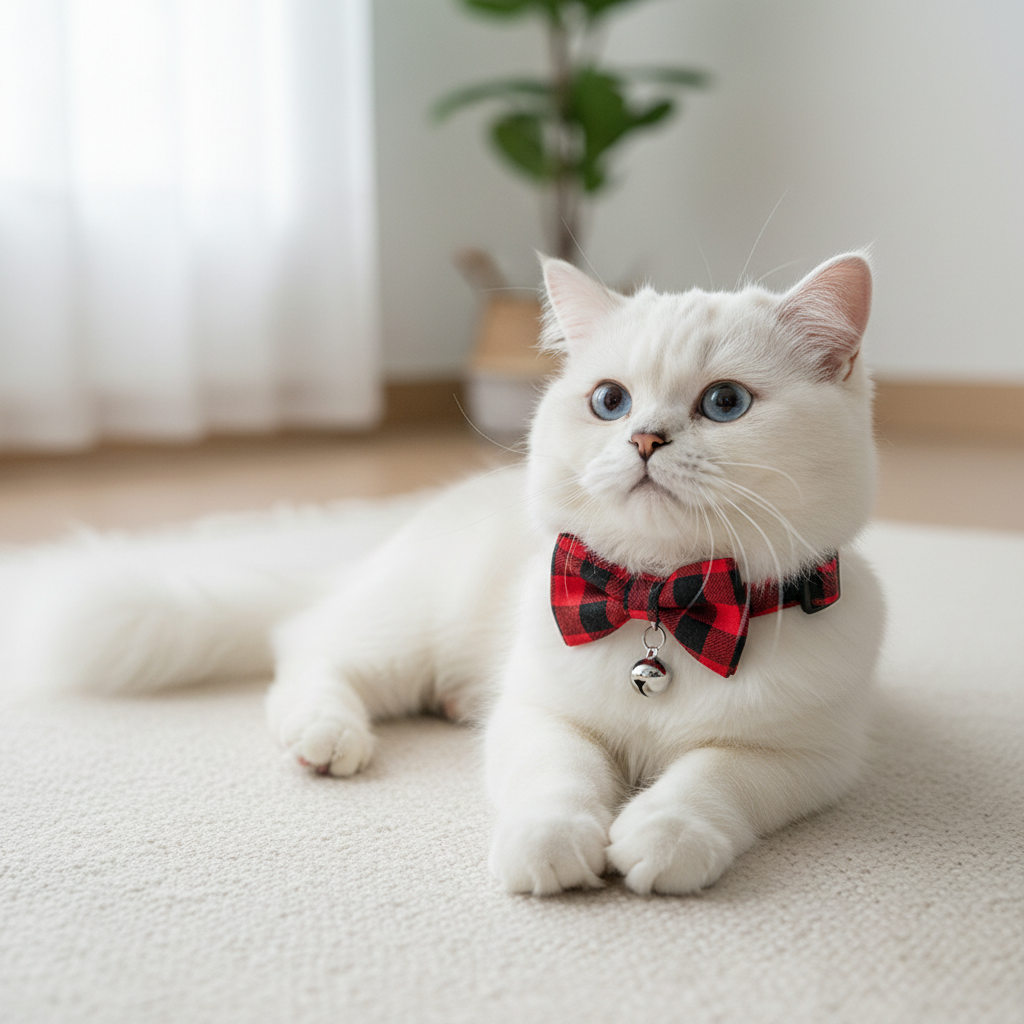 Collier Nœud Papillon à Carreaux pour Chat & Chien — Avec Cloche